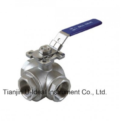 Stainless Steel Three Way Threaded End Ball Valve